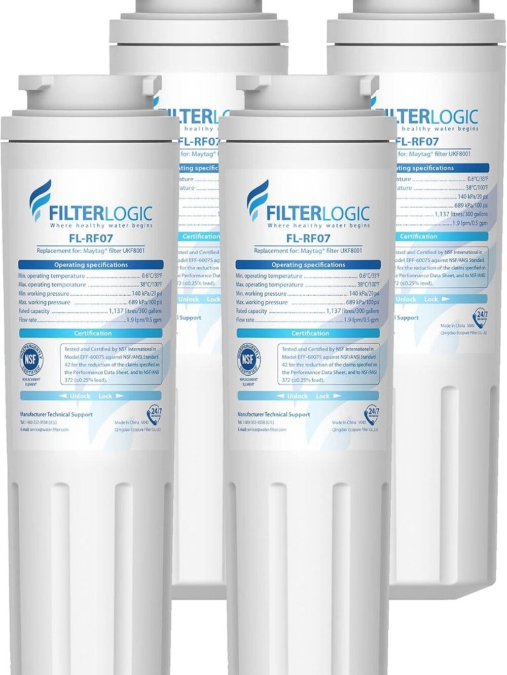 Replacement Water Filter 4 Pack for EveryDrop Filter 4 - High-Quality, Easy